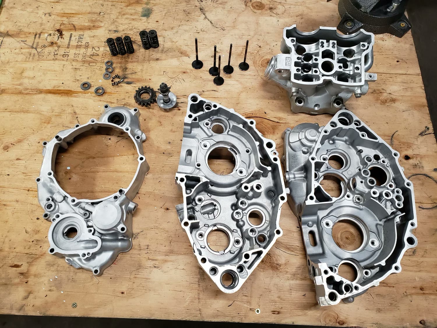 Full teardown, ready for the cabinet