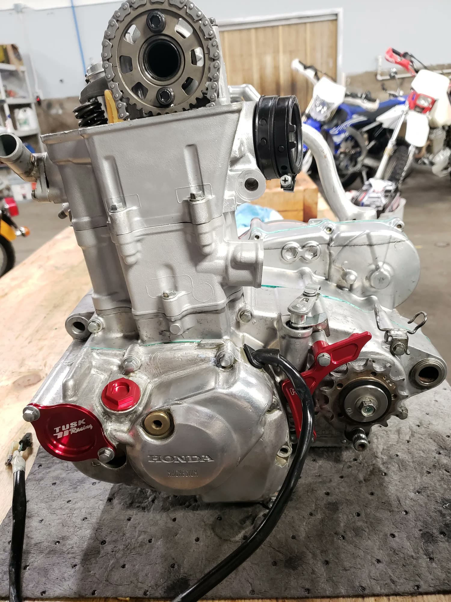 Vapor-blasted Honda engine, fully reassembled